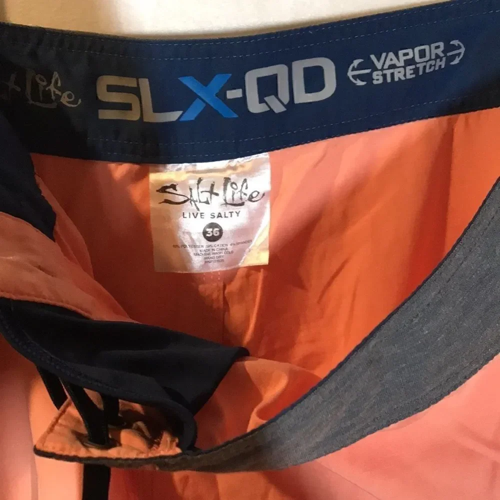 Salt Life Men's Vapor‎ Short Drawstring Waist Orange Boardshort Size 36